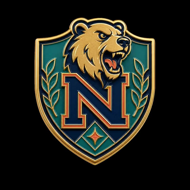 University bear crest enamel pin